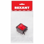 Выключатель клавишный Rexant 250V 15А (6с) ON-ON красный с подсветкой (RWB-506, SC-767), фото 1
