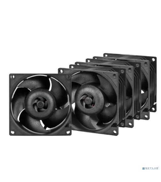 Комплект вентиляторов для корпуса Arctic S8038-7K (4 Pack) черный, 80 мм, 7000 об/мин, 4 pin