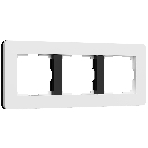 Рамка на 3 поста Split (белый/черный, soft-touch) W0033068, фото 1