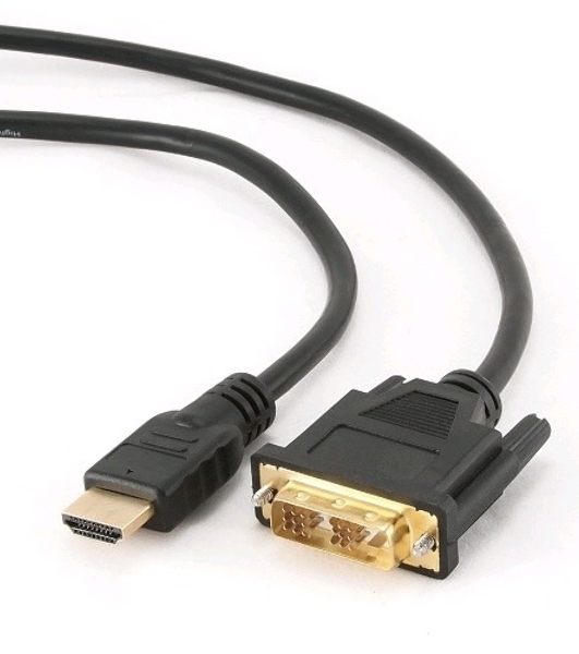 Кабель HDMI-DVI Cablexpert CC-HDMI-DVI-10, 19M/19M, single link, медь, позол.разъемы, экран, 3.0м, черный, пакет
