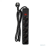 Сетевой фильтр Perfeo 'REAL POWER', 1,8м, 5 розеток, 16А, 3500 Вт, тройная защита, черный., фото 1