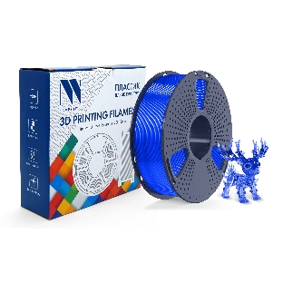 Филамент NVPrint PLA+ Trasparent Blue для 3D печати диаметр 1.75мм длина 330 метров масса 1 кг