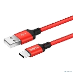 Кабель HOCO X14 USB 2.0, AM/Type-C M, черно-красный, 1м, фото4