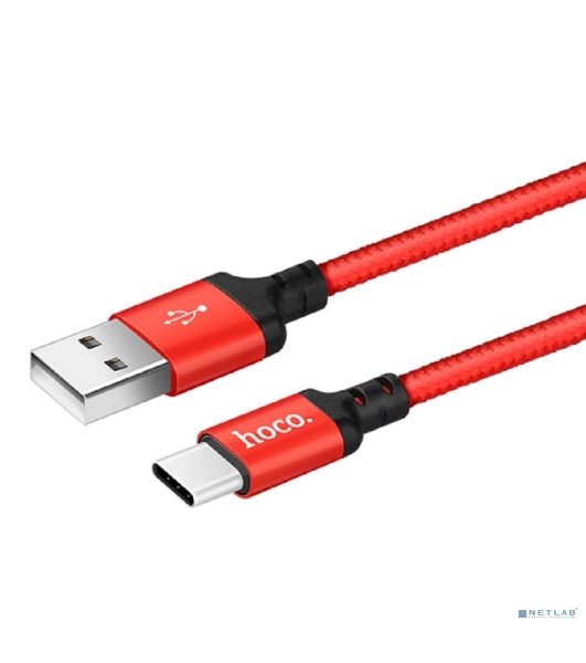 Кабель HOCO X14 USB 2.0, AM/Type-C M, черно-красный, 1м