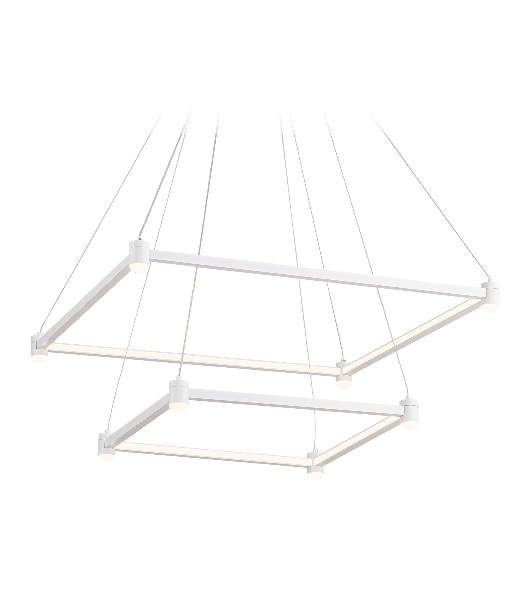 Подвесной светодиодный светильник Ambrella light FL5595/2+8 WH белый 60W 3000K/4200K/6400K 600*600*1300 (без ПДУ)