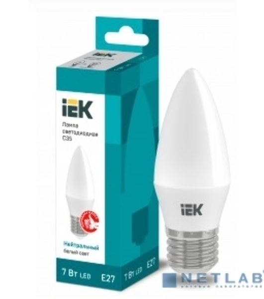 Лампа светодиодная IEK LLE-C35-7-230-40-E27 ECO C35 свеча 7Вт 230В 4000К E27