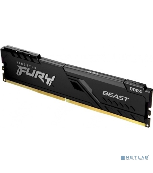 Оперативная память Kingston Fury Beast, DDR4, 16GB (1x16GB), 3600MHz, CL18, DIMM, с радиатором, черный