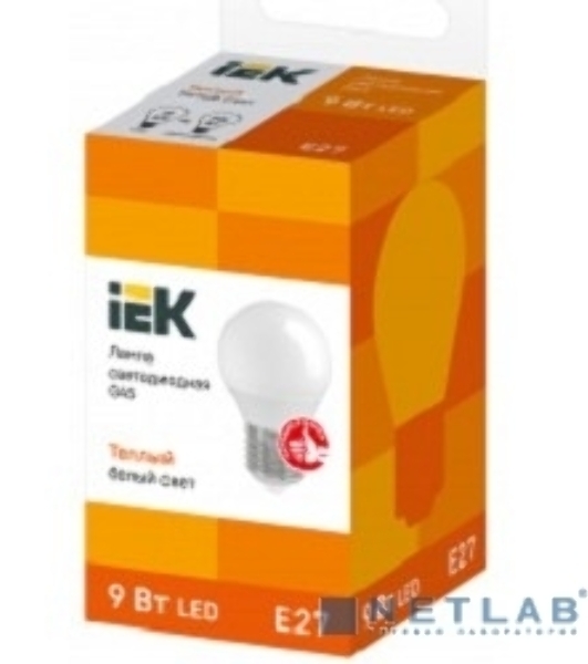 Лампа cветодиодная IEK LLE-G45-9-230-30-E27 ECO G45 шар 9Вт 230В 3000К E27