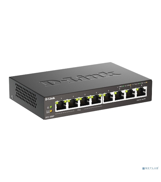 Коммутатор D-Link DGS-1008P/F3A, 8×1 Гбит/с, неуправляемый