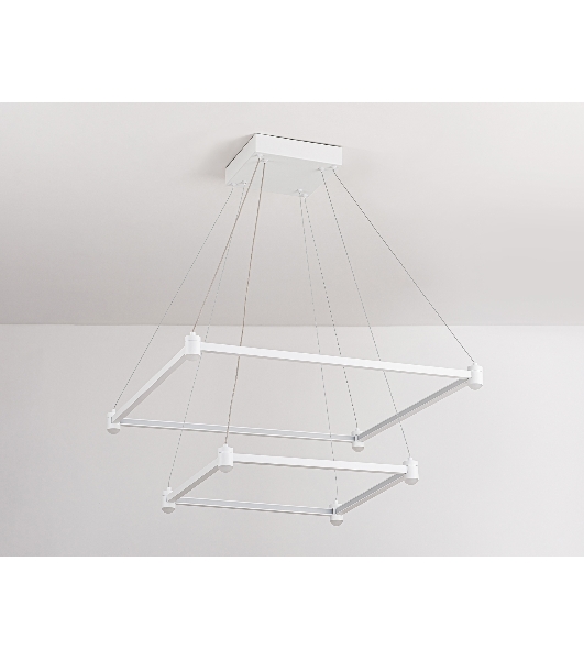 Подвесной светодиодный светильник Ambrella light FL5595/2+8 WH белый 60W 3000K/4200K/6400K 600*600*1300 (без ПДУ)