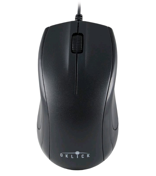 Мышь проводная Oklick 185M черный, 1200 dpi, USB, кнопки - 3