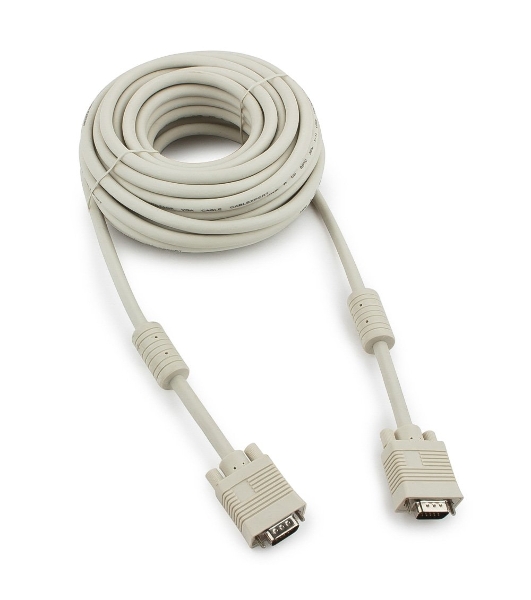 Кабель Gembird/Cablexpert VGA Premium, 15M/15M, 10м, серый, тройной экран, феррит.кольца