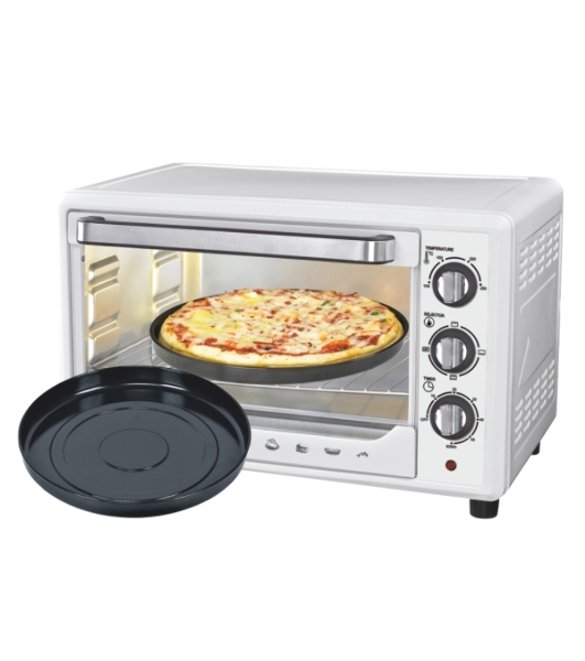 Мини-печь Sakura SA-7001WP 35л, духовка 1600 Вт,, механ.управление, 3 режима работы духовки (верх, низ, верх+низ), таймер на 60 минут, регулировка температуры духовки, комплектация - металлическая решетка, противень, круглая форма для выпечки (230х50 мм), ухват. белый.