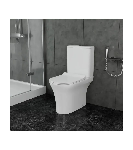 Унитаз компакт торнадо напольный безободковый Bau Spectrum round Hurricane-5, усиленное быстросъемное сиденье дюропласт микролифт