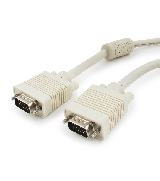 Кабель Gembird/Cablexpert VGA Premium, 15M/15M, 10м, серый, тройной экран, феррит.кольца