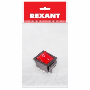 Выключатель клавишный Rexant 250V 16А (4с) ON-OFF красный с подсветкой (RWB-502, SC-767, IRS-201-1) Индивидуальная упаковка 1 шт