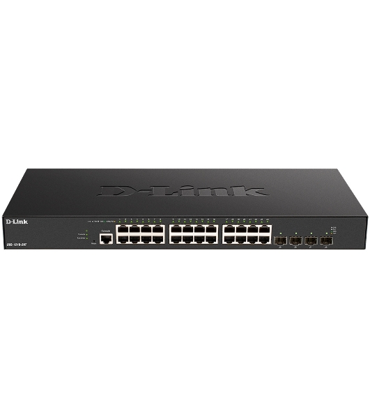 Коммутатор D-Link DXS-1210-28T/A1A, 24×10 Гбит/с + 4×25 Гбит/с SFP28, управляемый