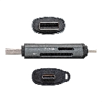 Кард-ридер ExeGate CR-201CA/серый/SDXC/SDHC/SD/microSDXC/microSDHC/microSD/USB Type-A/Type-C/алюминий, фото5