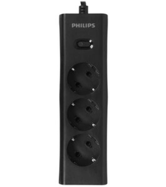 Сетевой фильтр Philips CHP2135BB/51, 3м, 3 розетки, черный