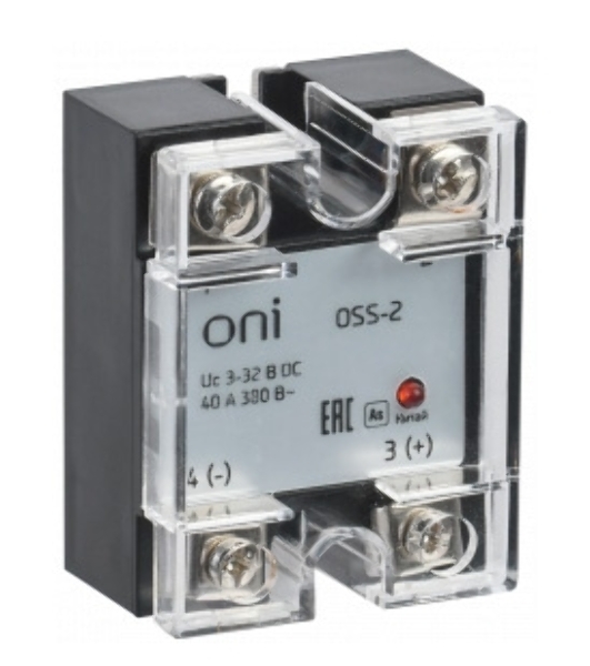 Реле твердотельное OSS-2 40А 380В AC 3-32В DC ONI OSS-2-3-40-B