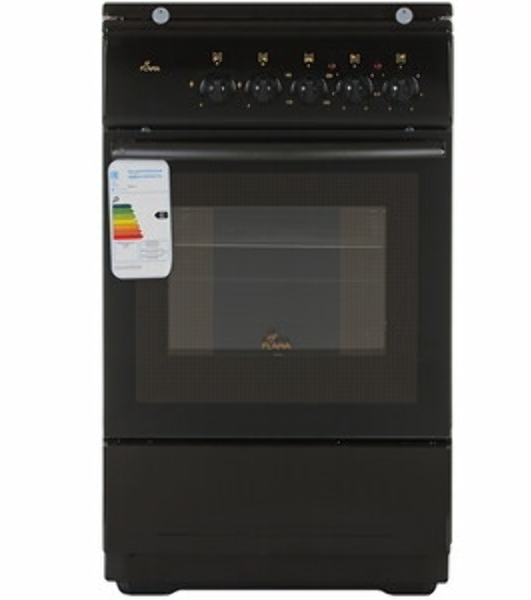 Плита комбинированная Flama RK 2211 B черный, конфорок 2 газовых и 2 электрических, духовка 50 л, 50 см x 85 см x 60 см