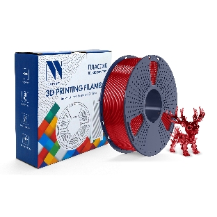 Филамент NVPrint PLA+ Trasparent Red для 3D печати диаметр 1.75мм длина 330 метров масса 1 кг