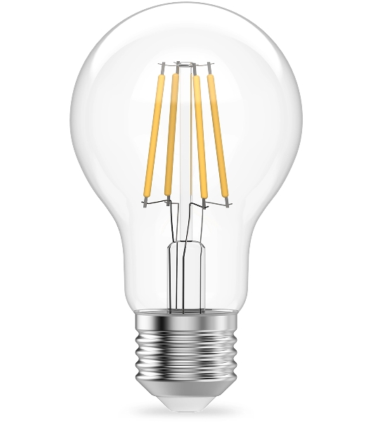 Лампа светодиодная филаментная Gauss Filament 7Вт цок.:E27 груша св.свеч.бел.нейт. (упак.:10шт)