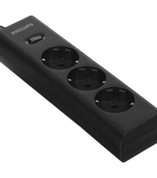 Сетевой фильтр Philips CHP2135BB/51, 3м, 3 розетки, черный