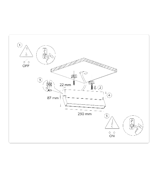 Светильник Ambrella light TA1818 WH белый LED 12W 4200K 230*22*87