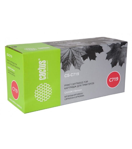 Картридж лазерный Cactus CS-C719 черный (2100 стр.) для Canon i-SENSYS MF5840/MF5880; LBP6300/6650