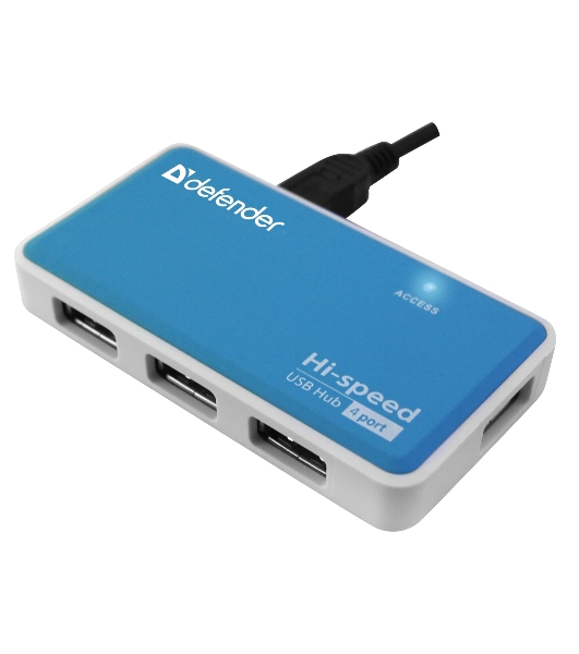 Концентратор USB Defender Quadro Power, USB, адаптер/через USB, блок питания