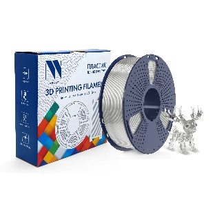 Филамент NVPrint PLA+ Trasparent White для 3D печати диаметр 1.75мм длина 330 метров масса 1 кг