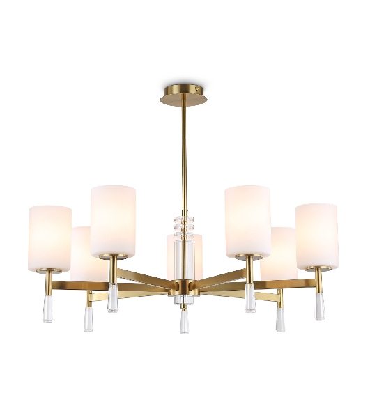 Люстра Ambrella light LH56263/7 BS/FR латунь/белый матовый E27/7 max 60W D750*590