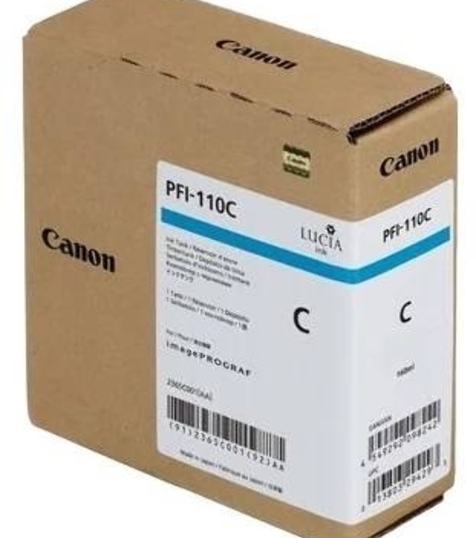 Картридж струйный Canon PFI-110 C 2365C001 голубой (160мл) для Canon TX-2000/TX-3000/TX-4000