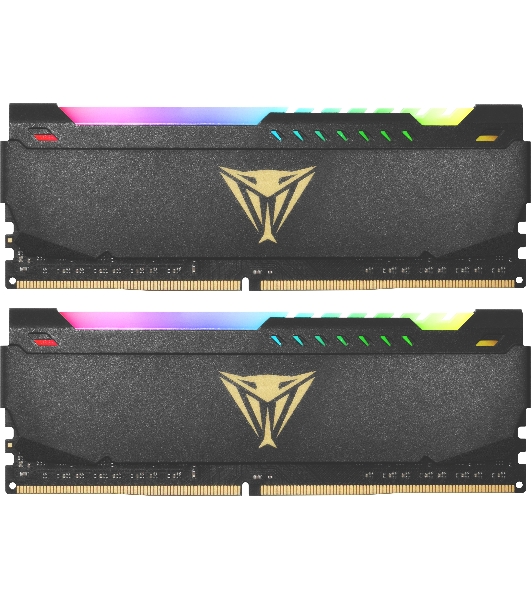 Оперативная память Patriot Viper Steel, DDR4, 32GB (2x16GB), 3600MHz, CL20, DIMM, с радиатором, RGB, черный