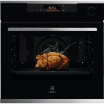 Духовой шкаф Electrolux с паром SteamCrisp, основной цвет - нержавеющая сталь, сенсорное управление, цветной ЖК-дисплей, электронное регулирование времени и температуры, будильник, таймер отключения, отложенный старт, хромированные направляющие из нержавеющей стали Easy Entry , телескопические направляющие FlexiRunners (1 ур) с изменением высоты установки, 3 стекла, пиролитическая очистка, термощуп, плавное закрытие дверцы SoftClosing, Италия, фото6