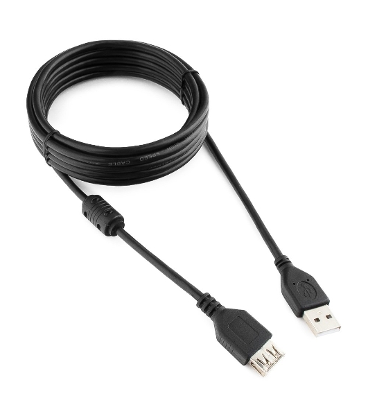 Кабель Gembird PRO USB 2.0 3.0м AM/AF позол.конт., фер.кол., пакет