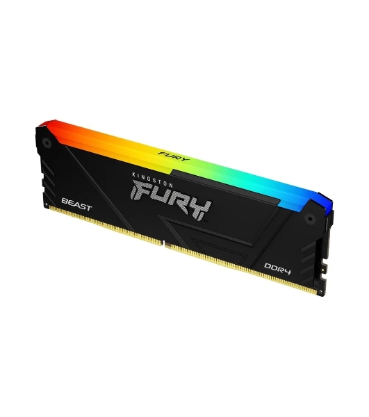 Оперативная память Kingston Fury Beast, DDR4, 32GB (1x32GB), 3200MHz, CL16, DIMM, с радиатором, RGB, черный