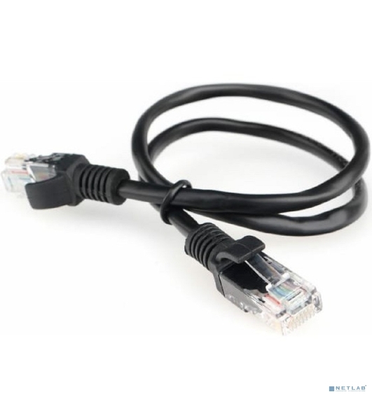 Патч-корд CCA light UTP Гарнизон PC-UTP-5e-0.5-BK cat.5e, 0.5м, литой, многожильный черный