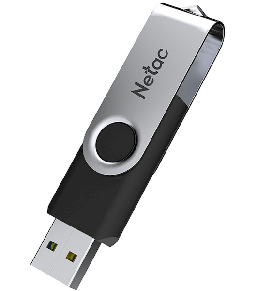 Флешка USB Netac U505 (NT03U505N-032G-20BK), 32Gb, USB 2.0, R/W 70/30, черный/серебристый