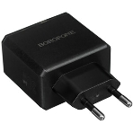 Сетевое зарядное устройство BOROFONE (6941991110689) BAS32A 1USB+1Type-C 3.0A QC3.0 PD 30W, черный, фото4