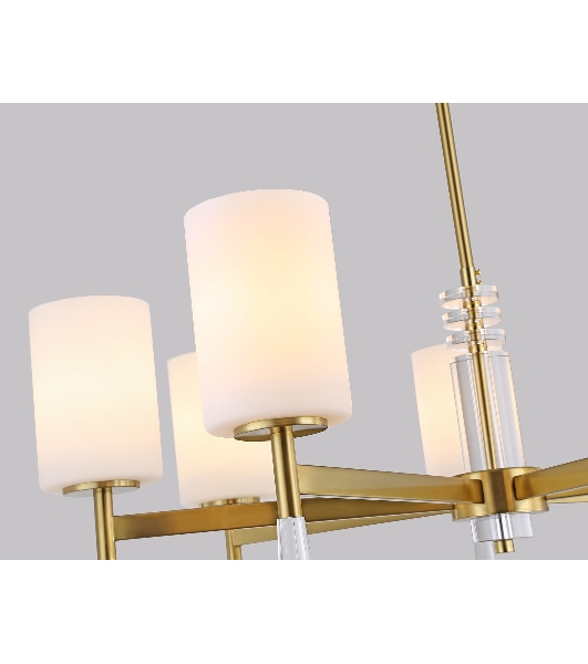 Люстра Ambrella light LH56263/7 BS/FR латунь/белый матовый E27/7 max 60W D750*590