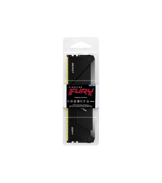 Оперативная память Kingston Fury Beast, DDR4, 32GB (1x32GB), 3200MHz, CL16, DIMM, с радиатором, RGB, черный