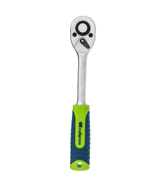Ключ-трещотка Сибртех 1/2', 45 зубьев, с быстрым сбросом, матовый хром