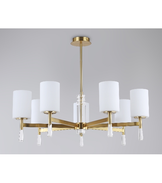 Люстра Ambrella light LH56263/7 BS/FR латунь/белый матовый E27/7 max 60W D750*590