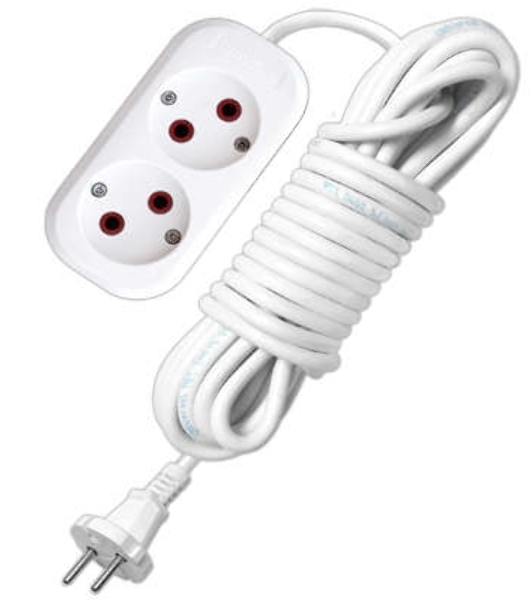 Удлинитель 2х10 м без заземл. 6А IP20 У6-011М ПВС 2х0.75 UNIVersal 011М-10