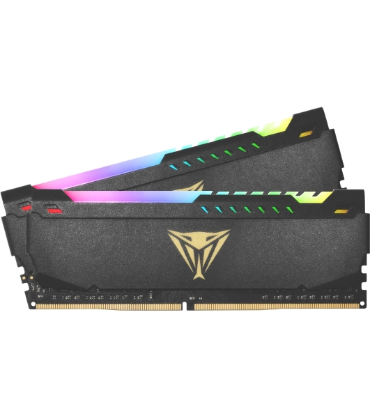 Оперативная память Patriot Viper Steel, DDR4, 32GB (2x16GB), 3600MHz, CL20, DIMM, с радиатором, RGB, черный