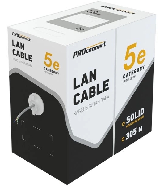 Кабель PROconnect Кабель UTP cat.5e 4 пары (305м) 0.51 мм CCA