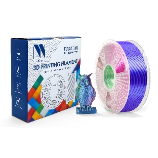 Филамент NVPrint Silk PLA+ Blue/Green/Purple для 3D печати диаметр 1.75мм длина 330 метров масса 1 кг