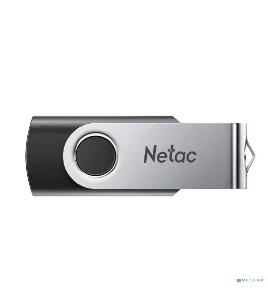 Флешка USB Netac U505 (NT03U505N-004G-20BK), 4Gb, USB 2.0, R/W 70/30, черный/серебристый